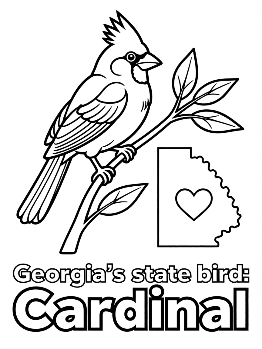 (Georgia) A cardinal – Georgia’s state bird