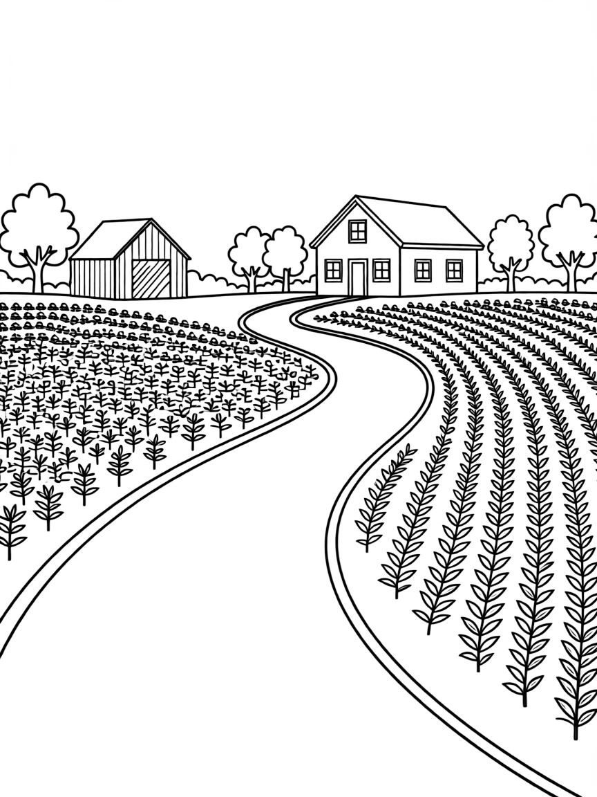 (Georgia) A red clay road through farmland