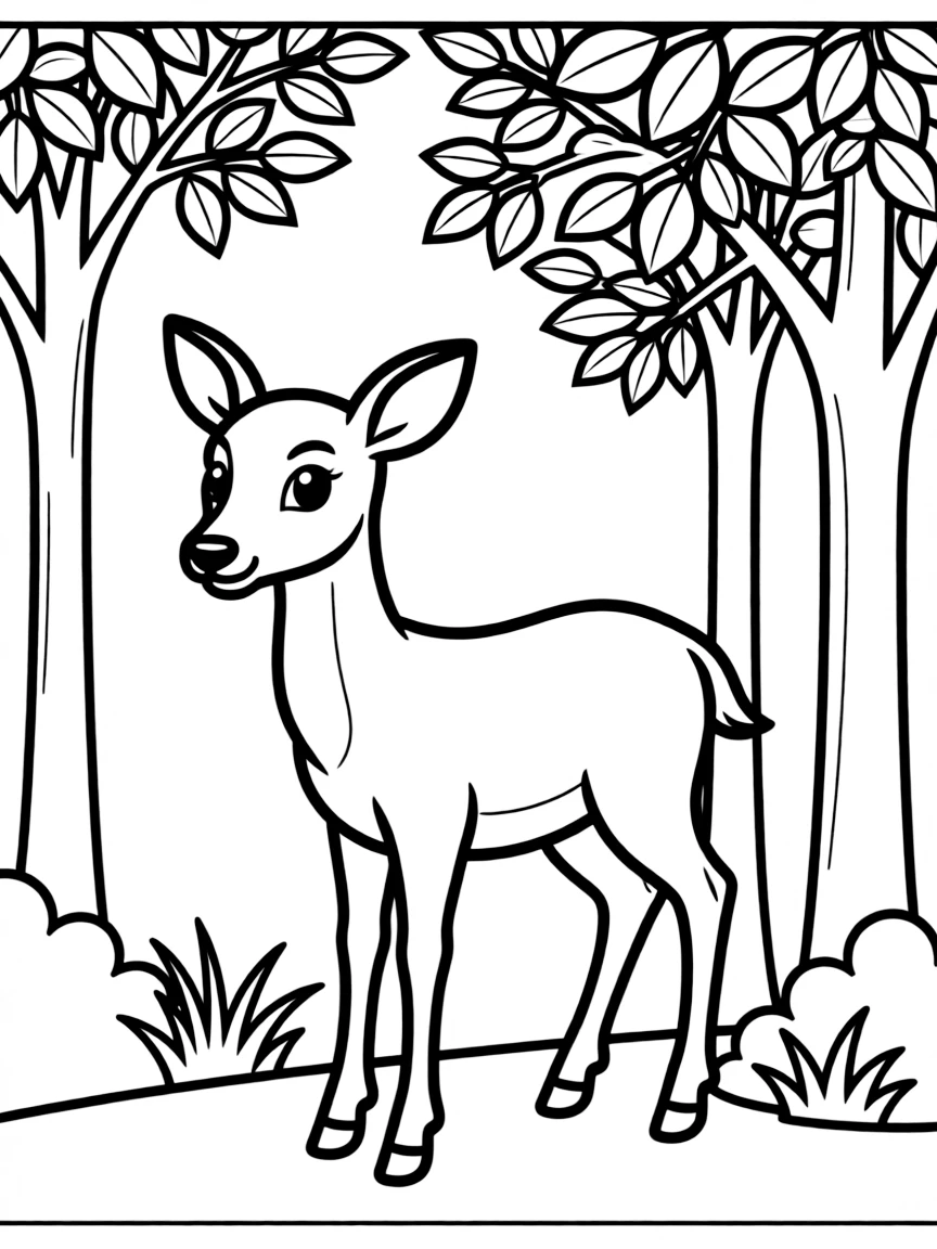 (Georgia) A deer standing near a forest edge