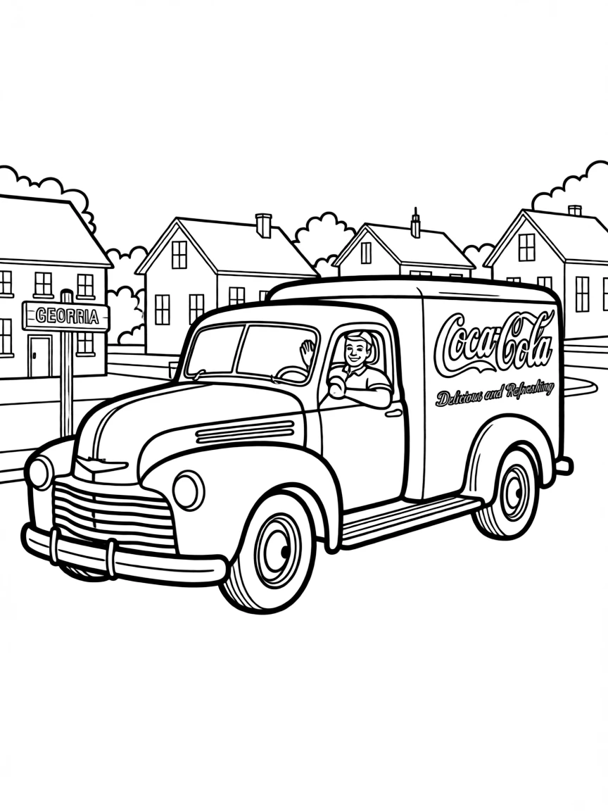 (Georgia) A vintage Coca-Cola delivery truck