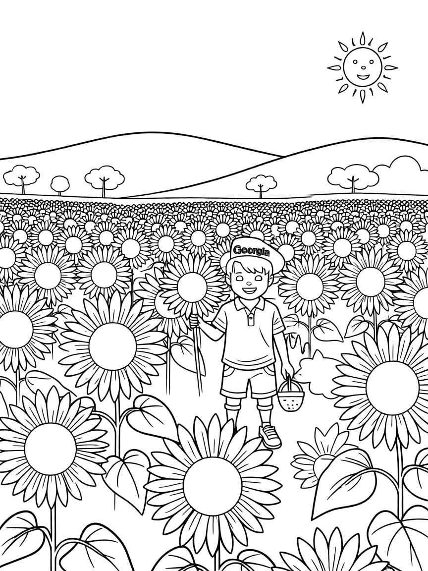 (Georgia) A sunflower field in rural Georgia