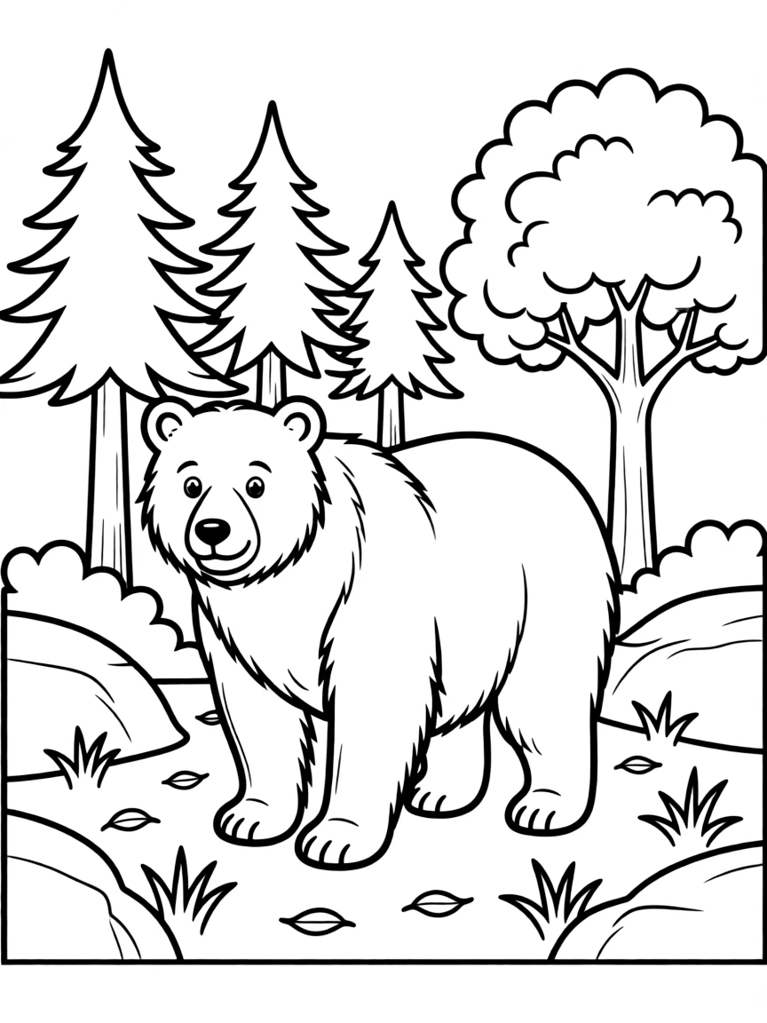 (Arkansas) A black bear standing in an Ozark forest