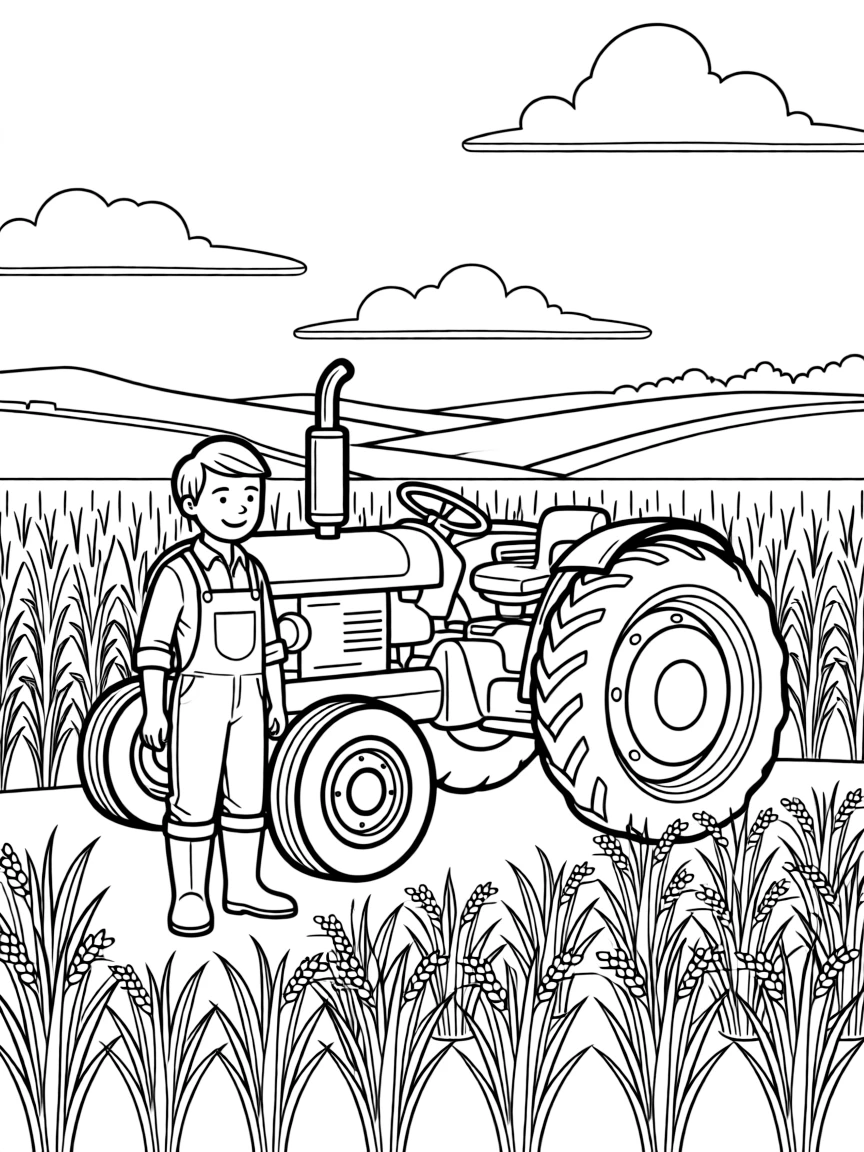 (Arkansas) A rice field in eastern Arkansas with a tractor