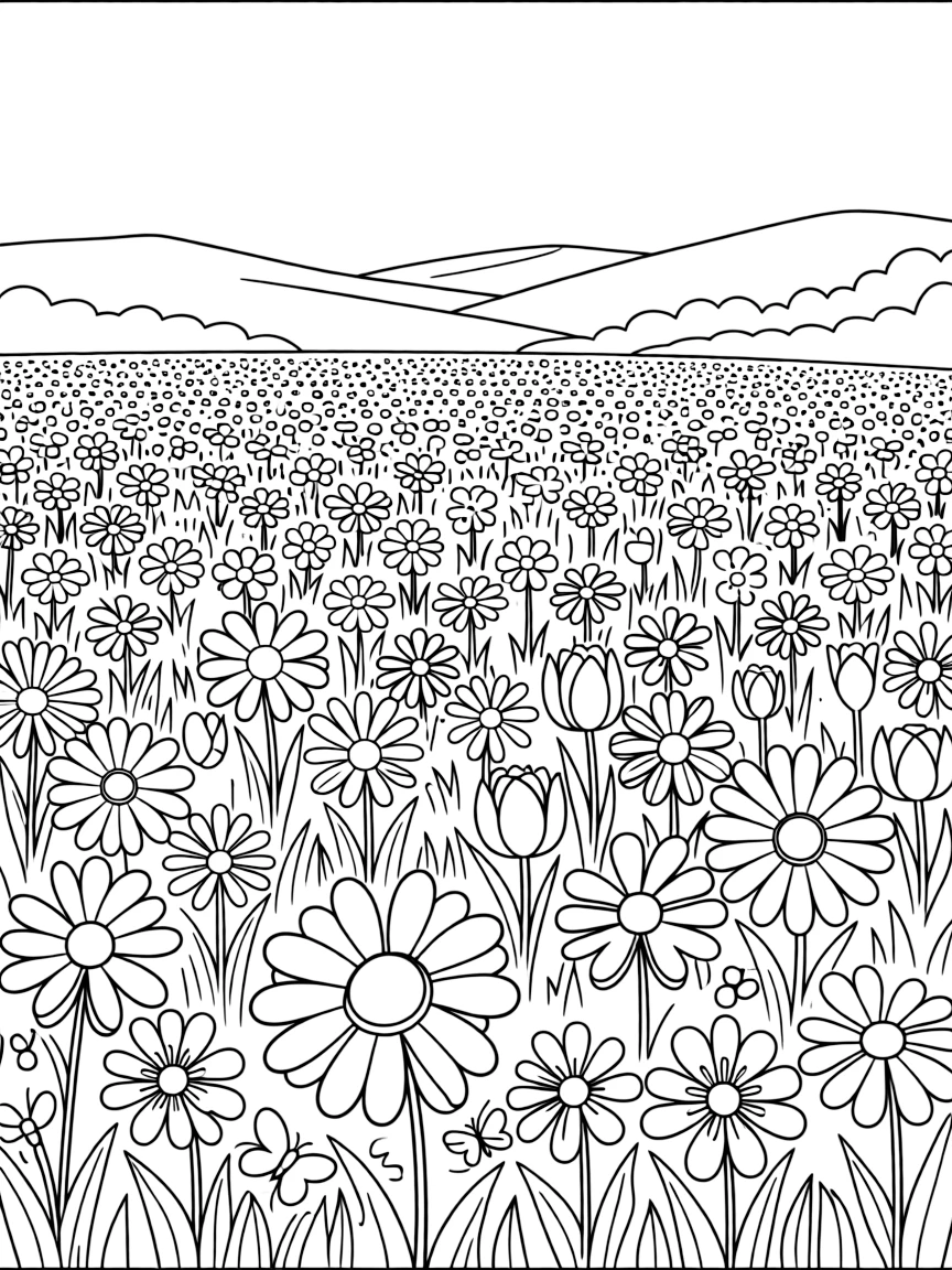 (Arkansas) A field full of blooming wildflowers in spring