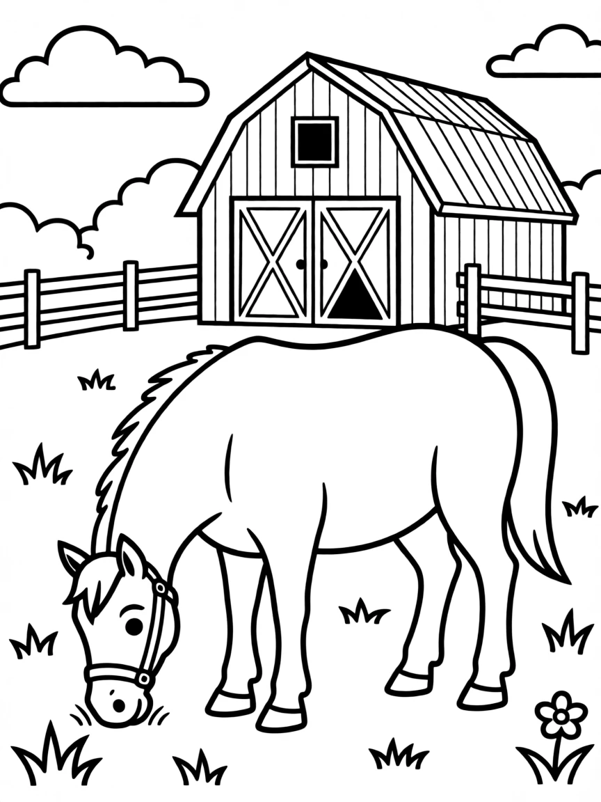 (Arkansas) A horse grazing on a farm in Arkansas