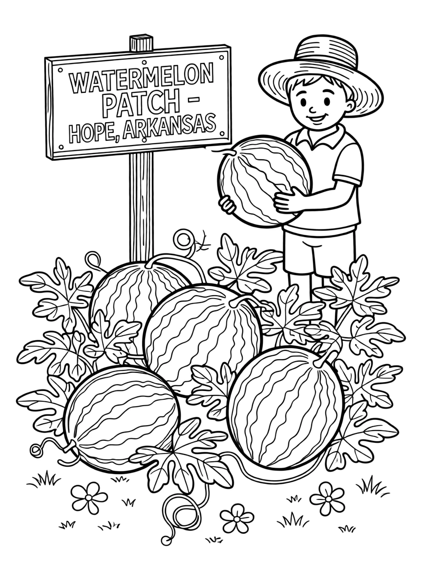 (Arkansas) A watermelon patch in Hope, Arkansas