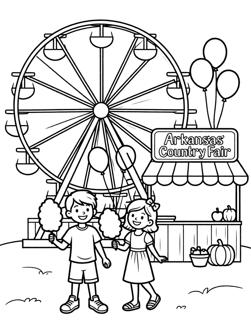 (Arkansas) A country fair with ferris wheel and cotton candy