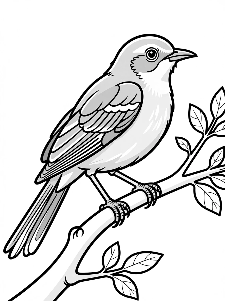 (Arkansas) A native mockingbird perched on a tree branch