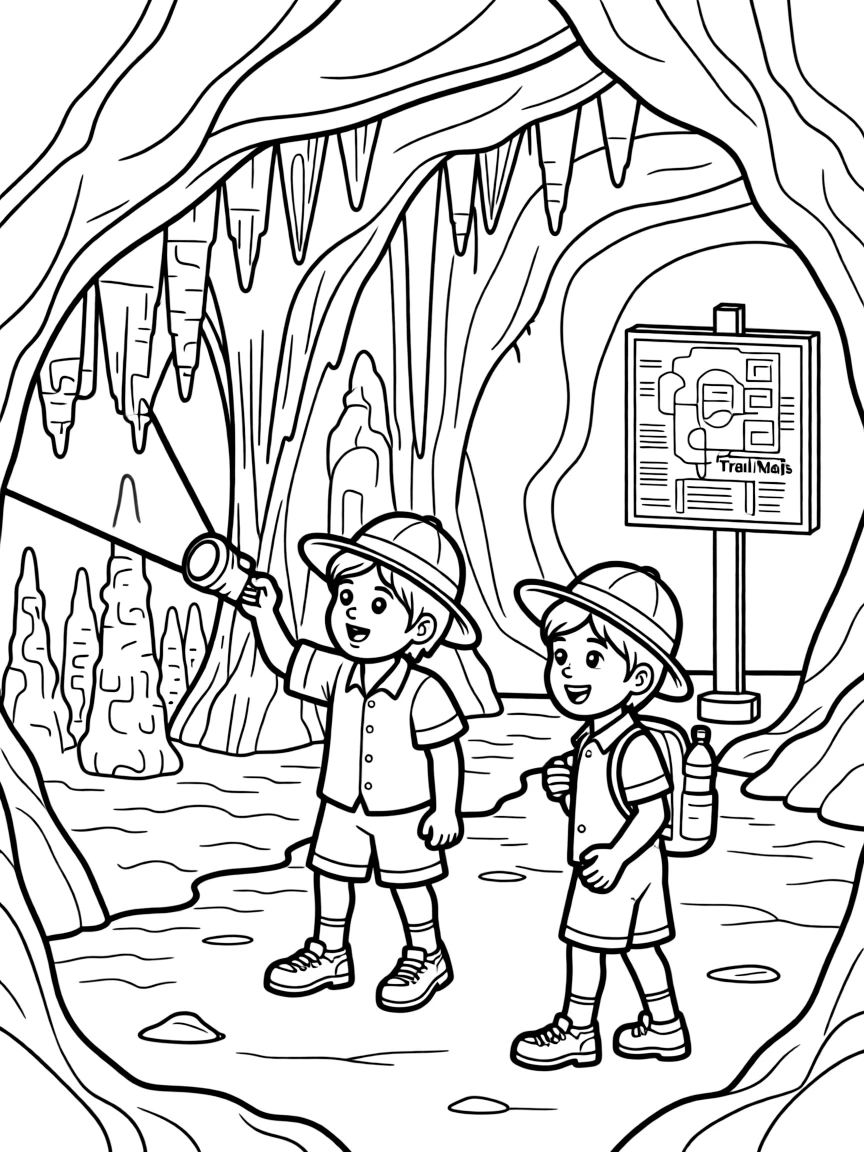 (Arkansas) Kids exploring Blanchard Springs Caverns