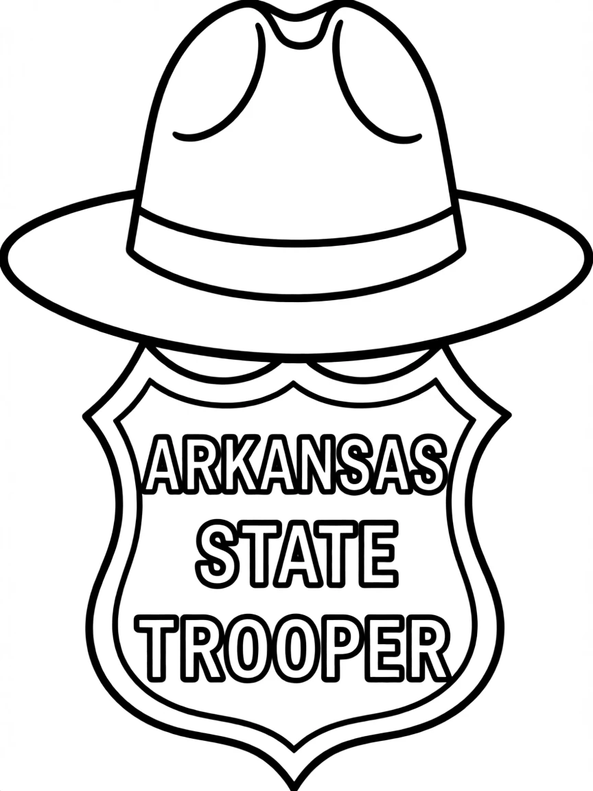 (Arkansas) An Arkansas state trooper hat and badge
