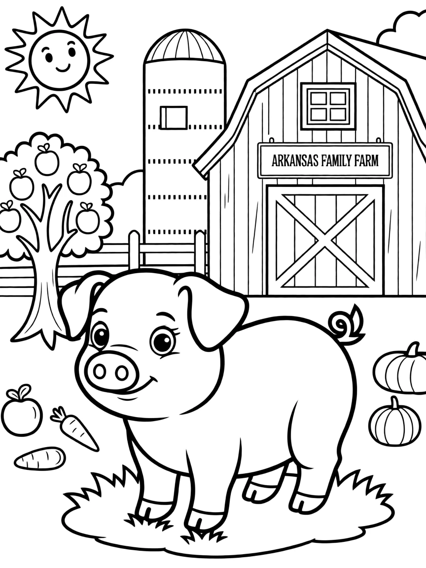 (Arkansas) A piglet on a family farm in Arkansas