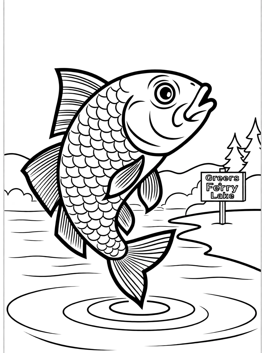 (Arkansas) A fish jumping out of the water in Greers Ferry Lake