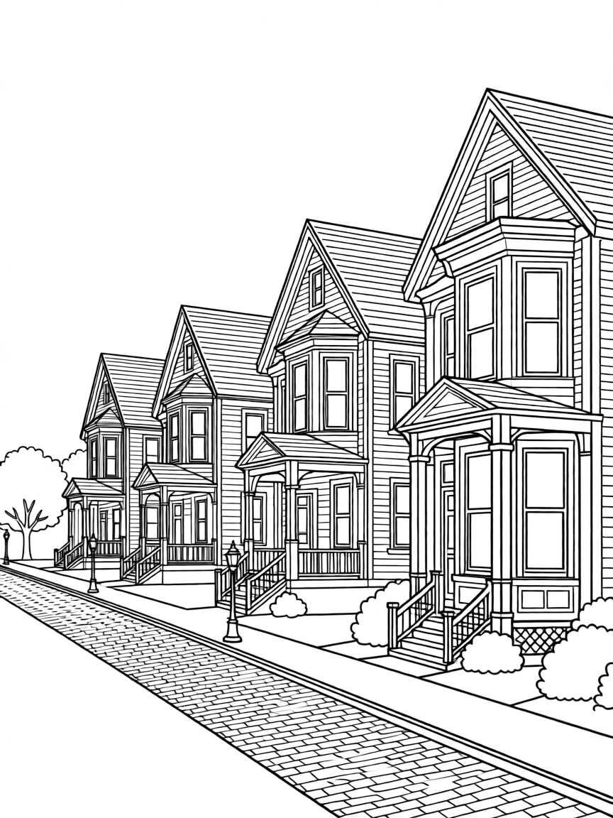 (Arkansas) The historic town of Eureka Springs with Victorian houses