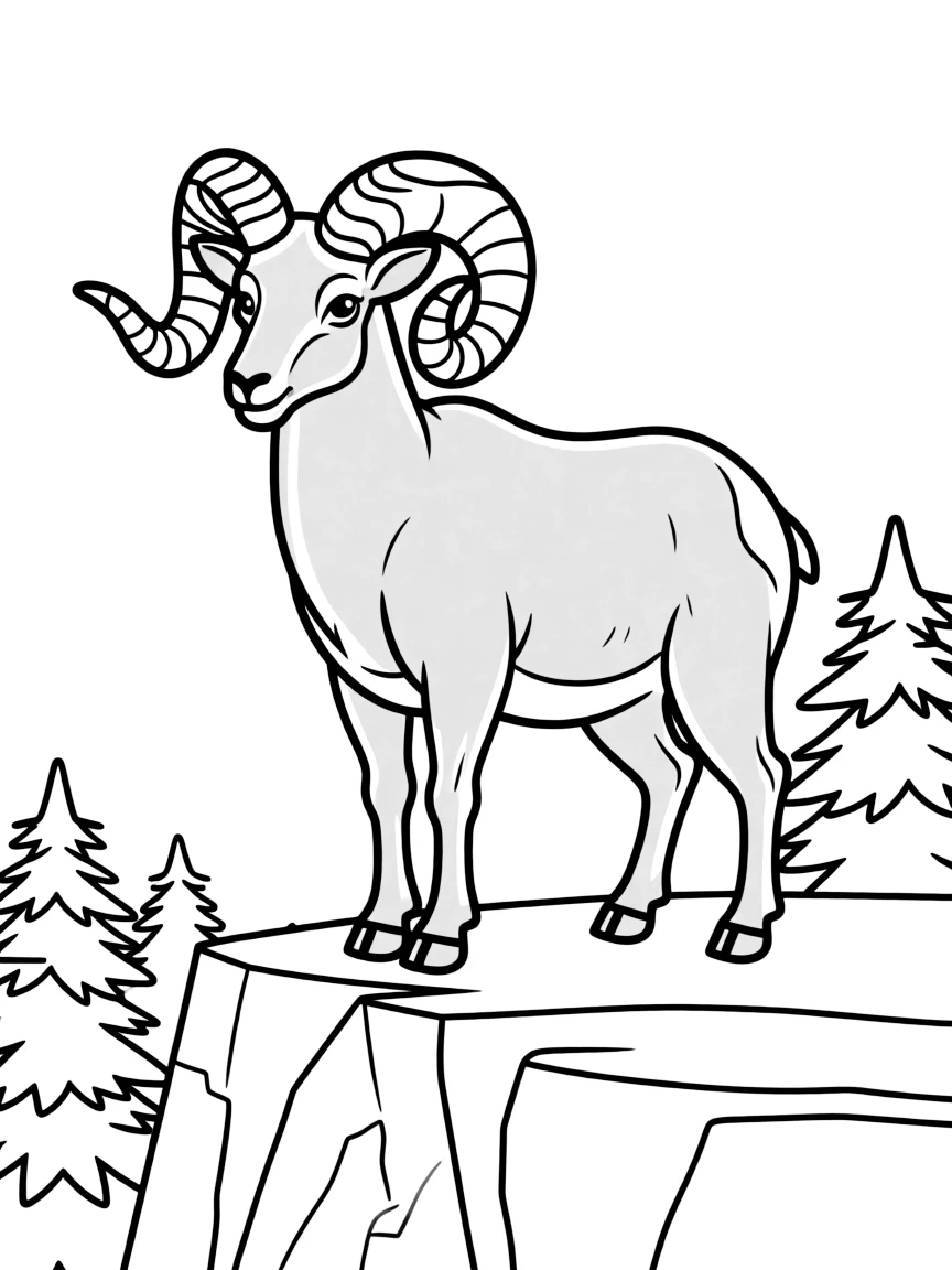 (Colorado) A bighorn sheep standing on a cliff