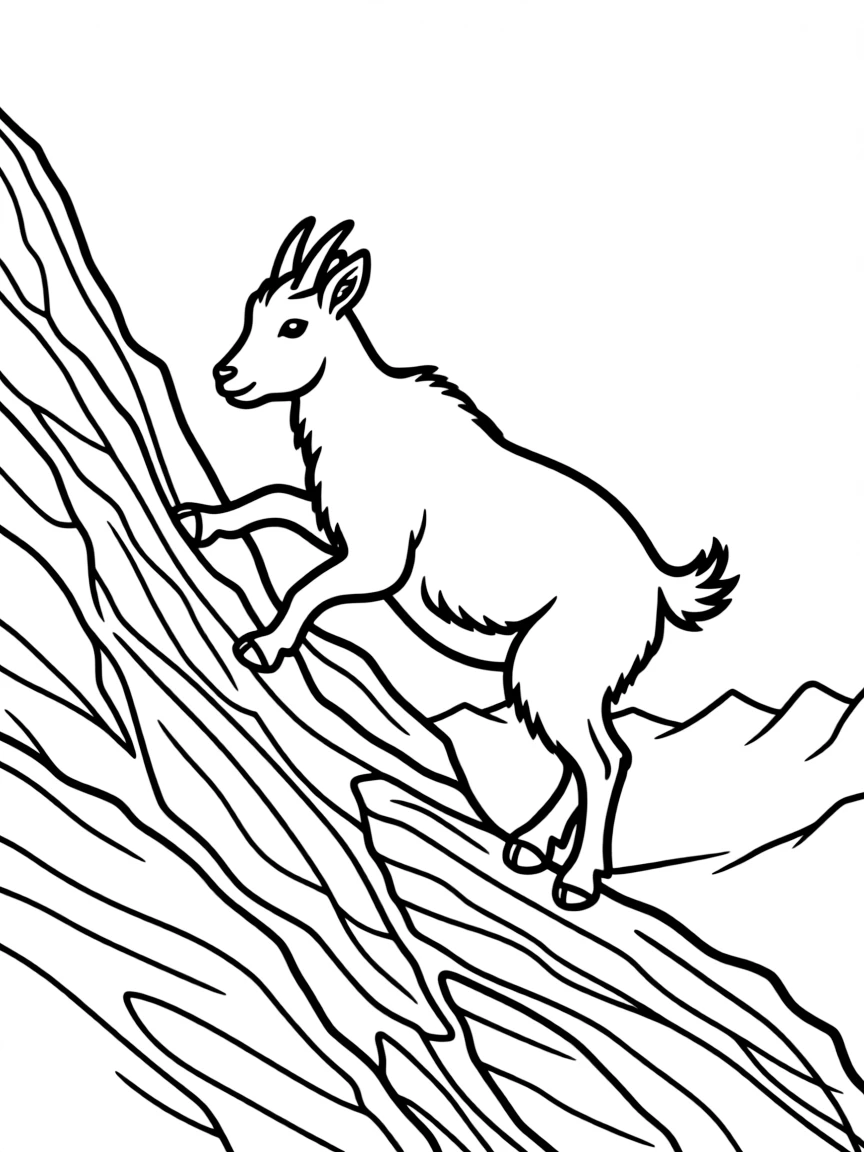 (Colorado) A mountain goat climbing steep rocks