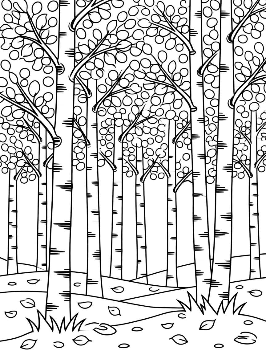 (Colorado) A forest of aspen trees in autumn