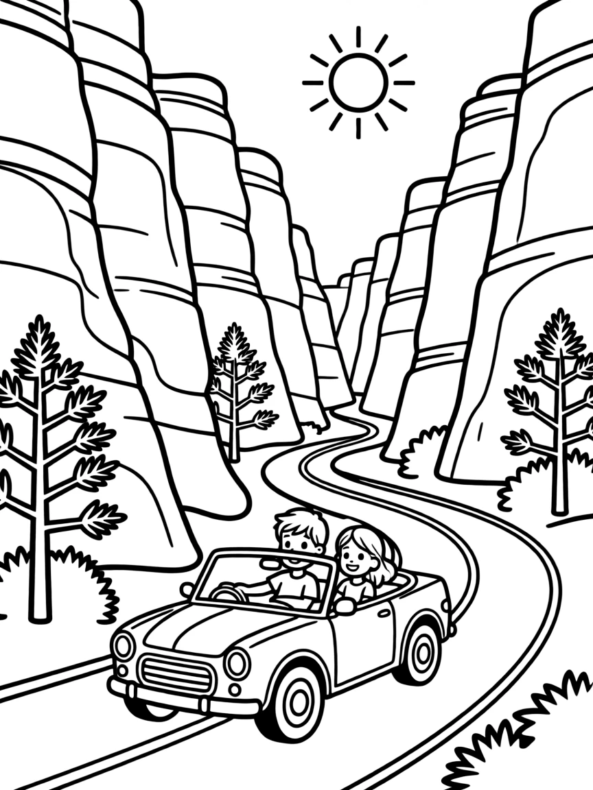 (Colorado) A scenic drive through a winding canyon