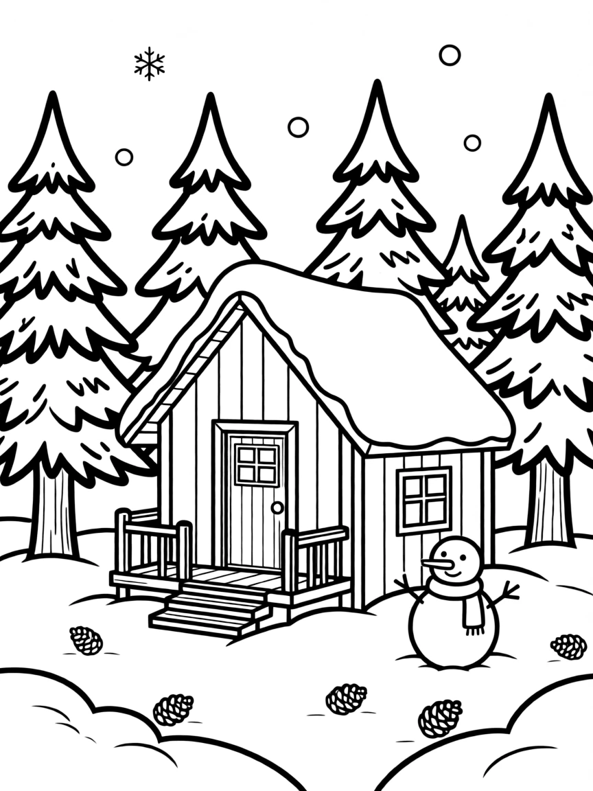 (Colorado) A snowy cabin in the woods