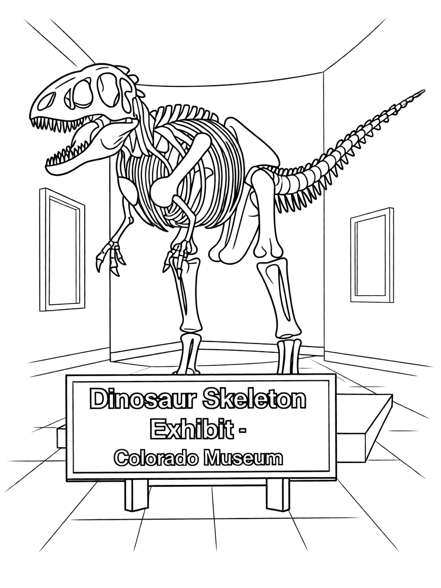 (Colorado) A dinosaur skeleton from a Colorado museum