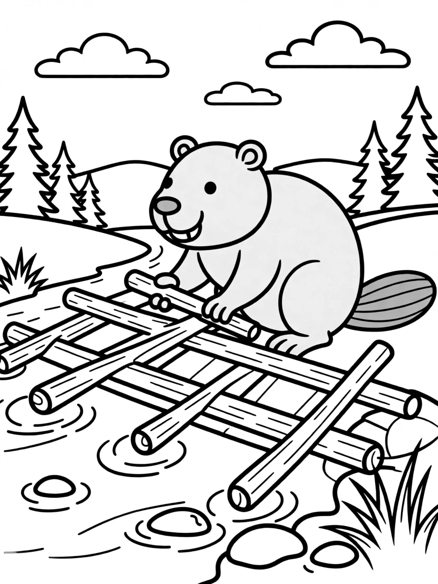 (Colorado) A beaver building a dam