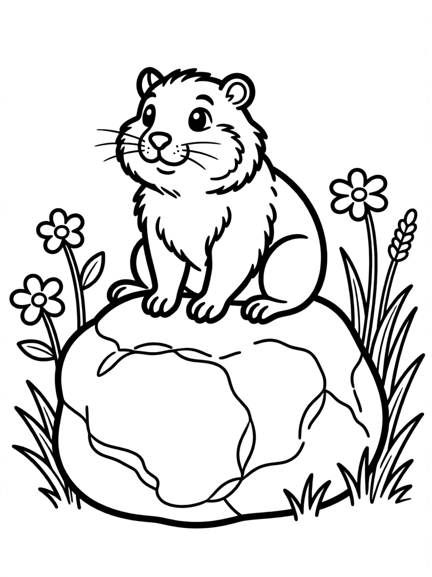 (Colorado) A marmot sitting on a rock