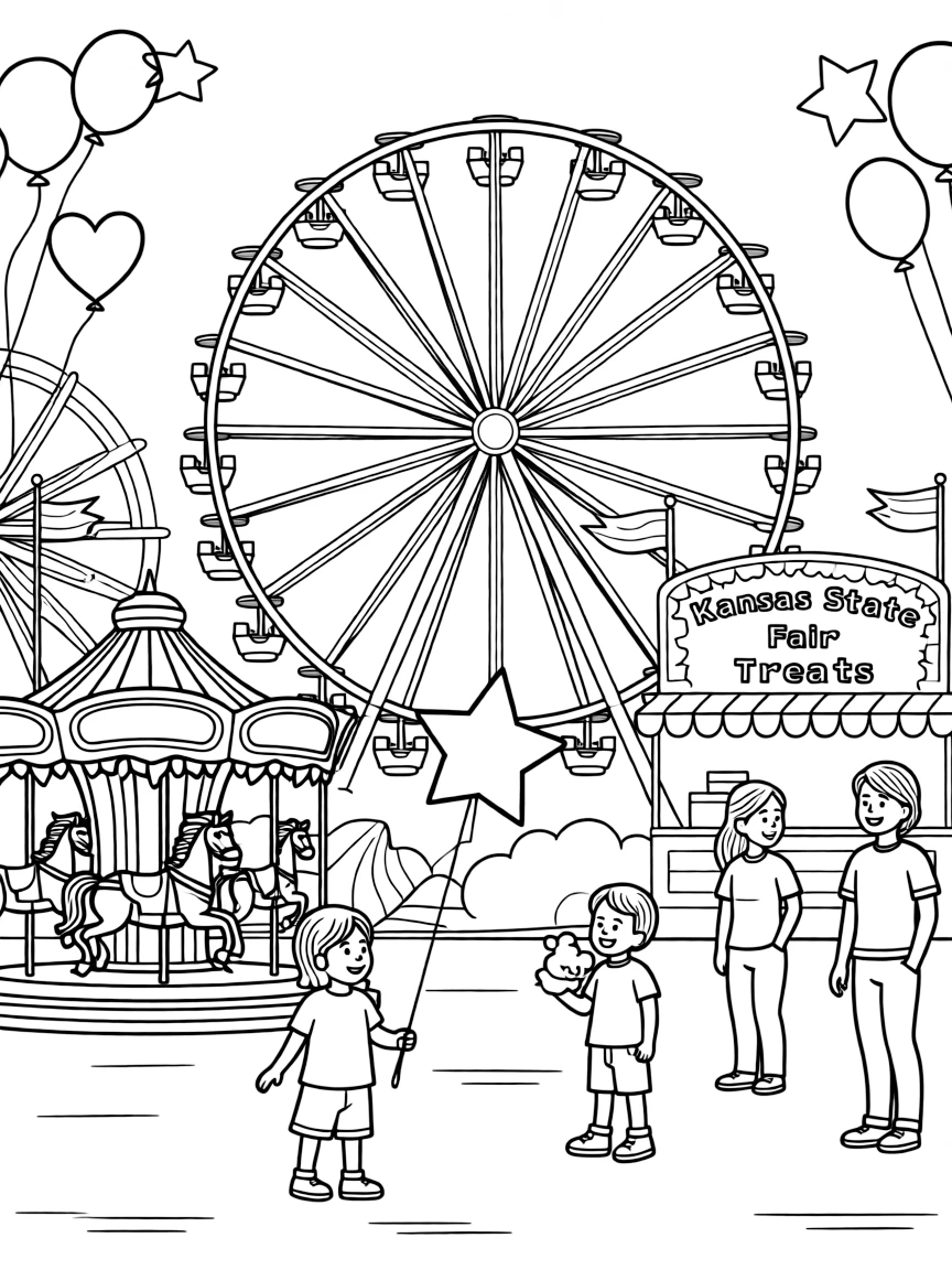 (Kansas) Kansas State Fair carnival scene