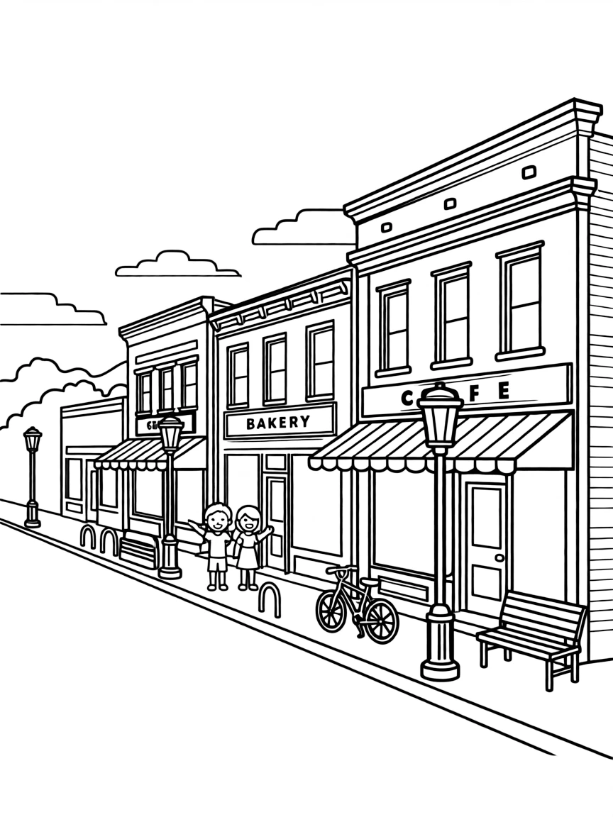 (Kansas) Small town main street scene
