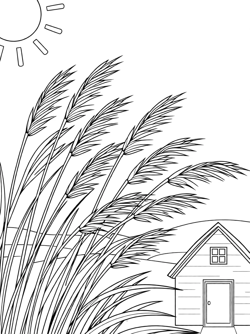 (Kansas) Prairie grass blowing in the wind