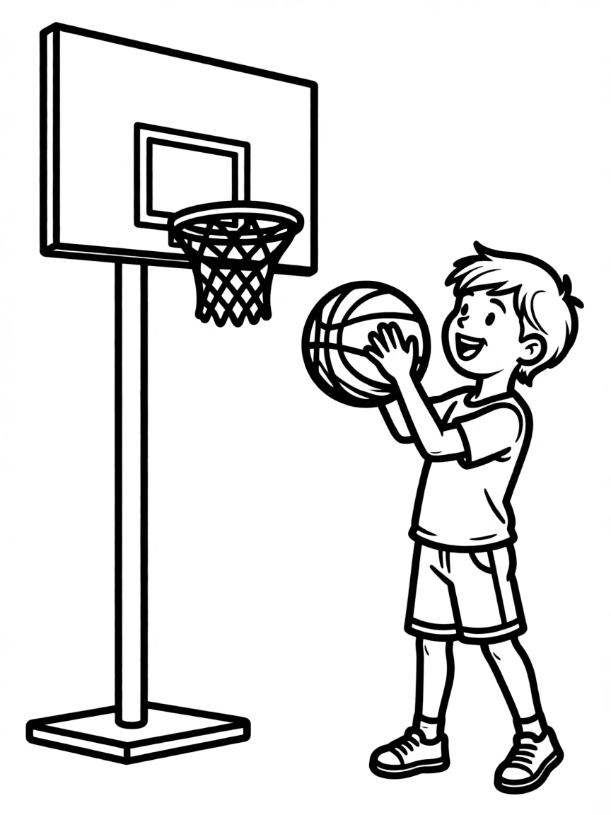 (Indiana) A basketball hoop and ball (Indiana loves basketball!)