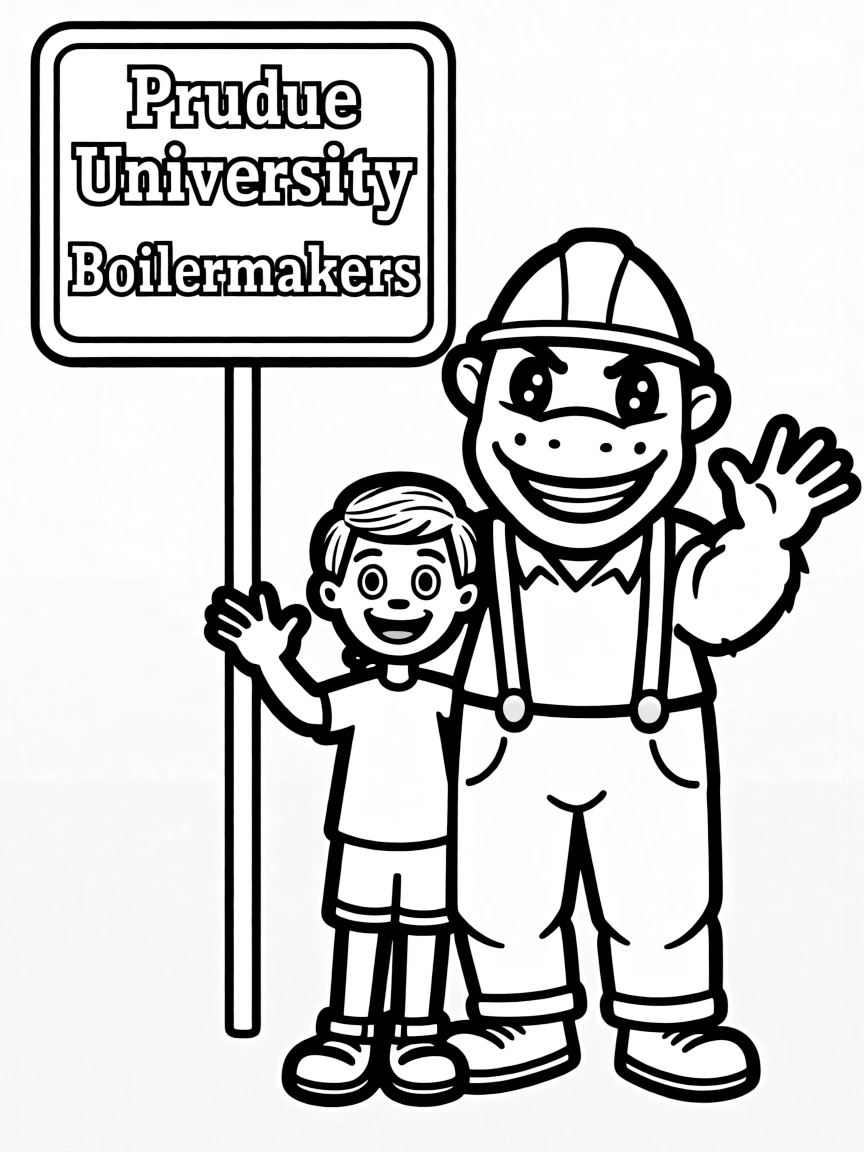 (Indiana) Purdue University with Boilermaker mascot