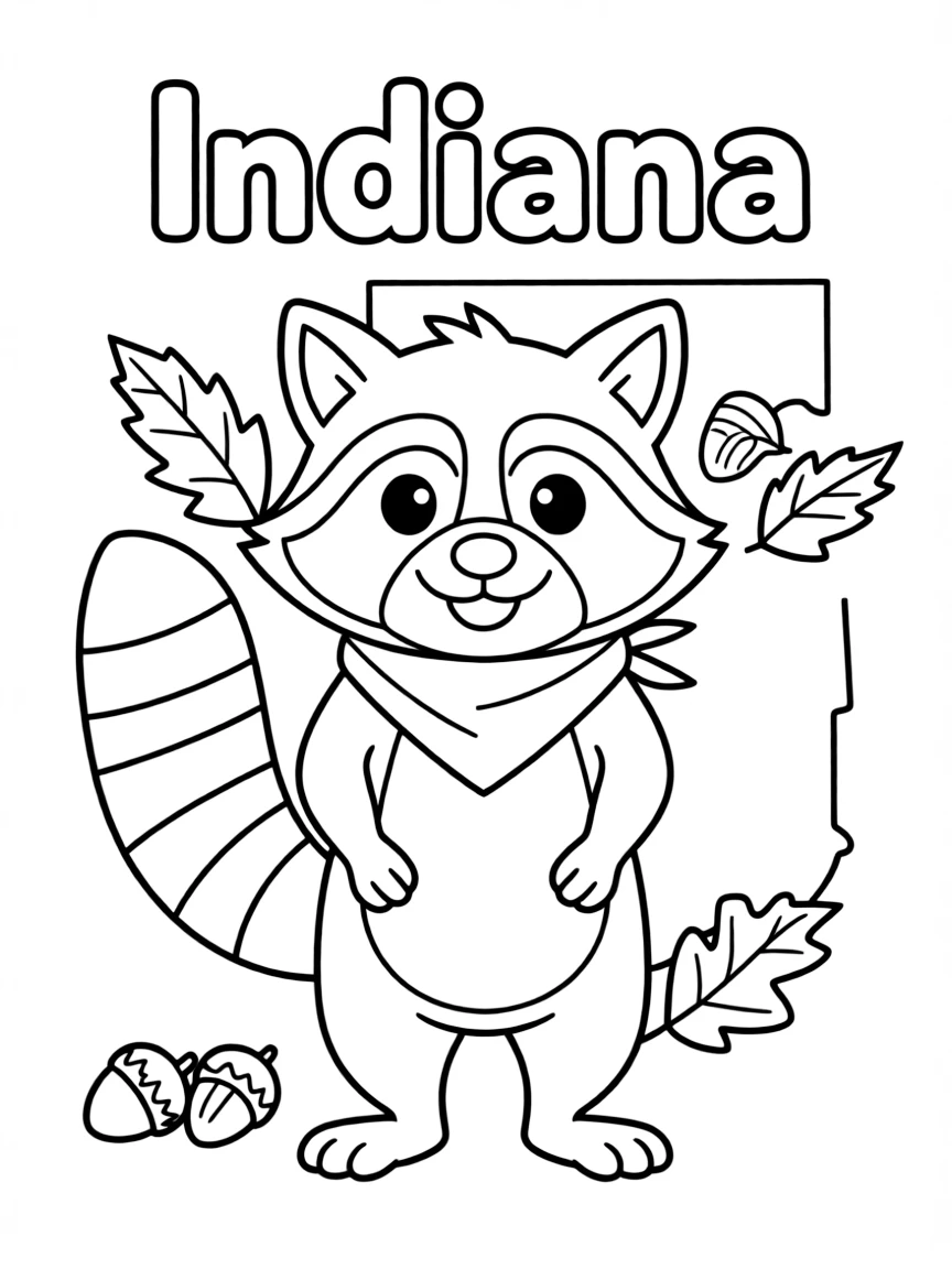 (Indiana) A raccoon – Indiana’s state animal