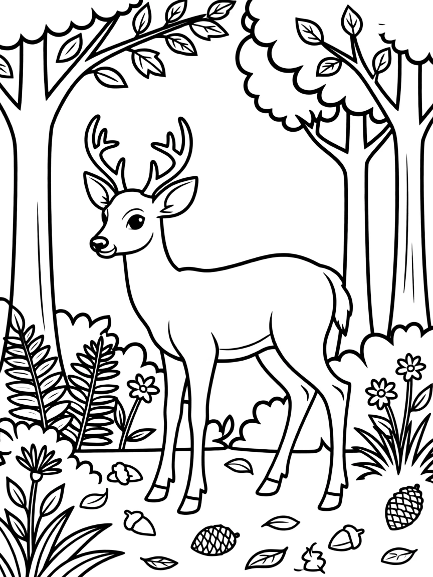 (Indiana) White-tailed deer in the Indiana woods