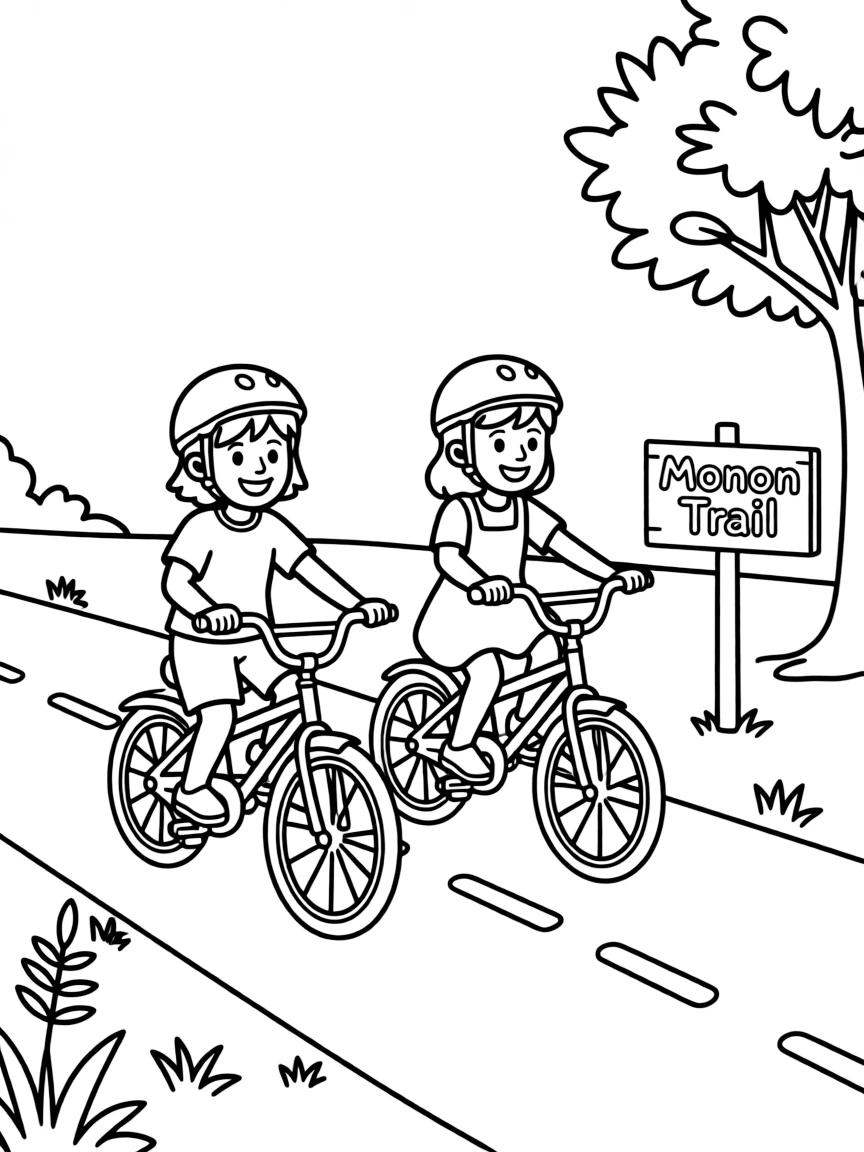 (Indiana) Kids riding bikes on the Monon Trail