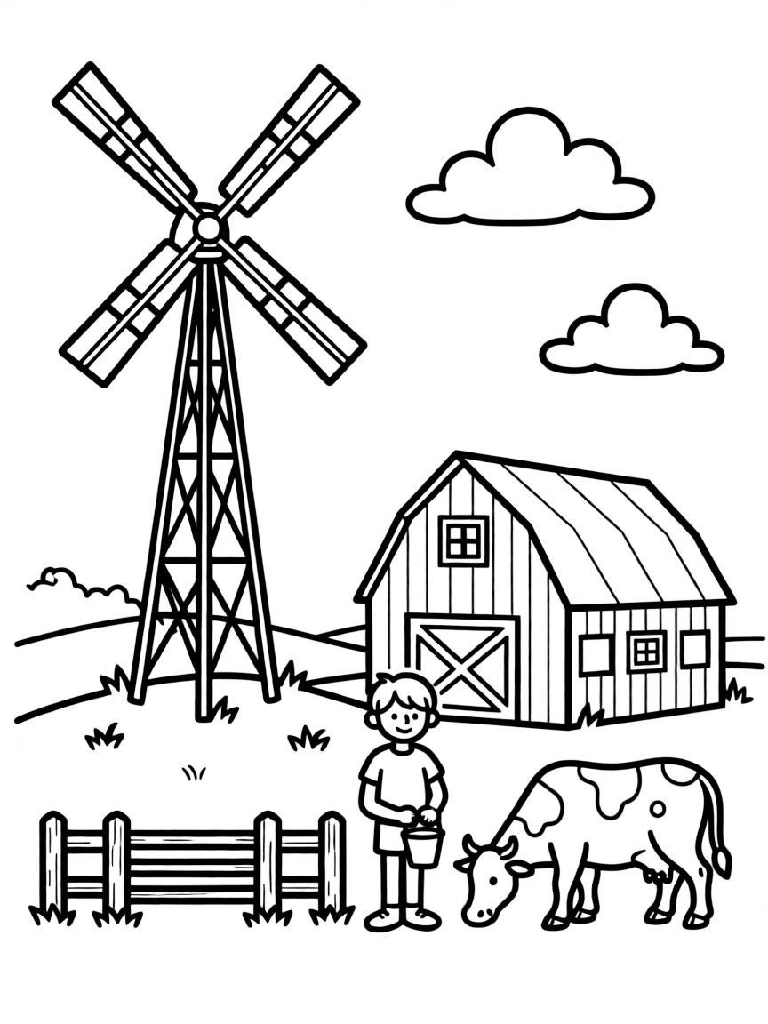(Indiana) A classic Midwestern windmill on a farm