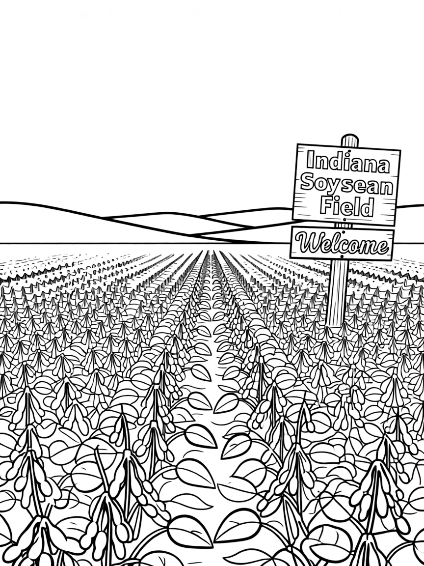 (Indiana) A field of soybeans growing in Indiana