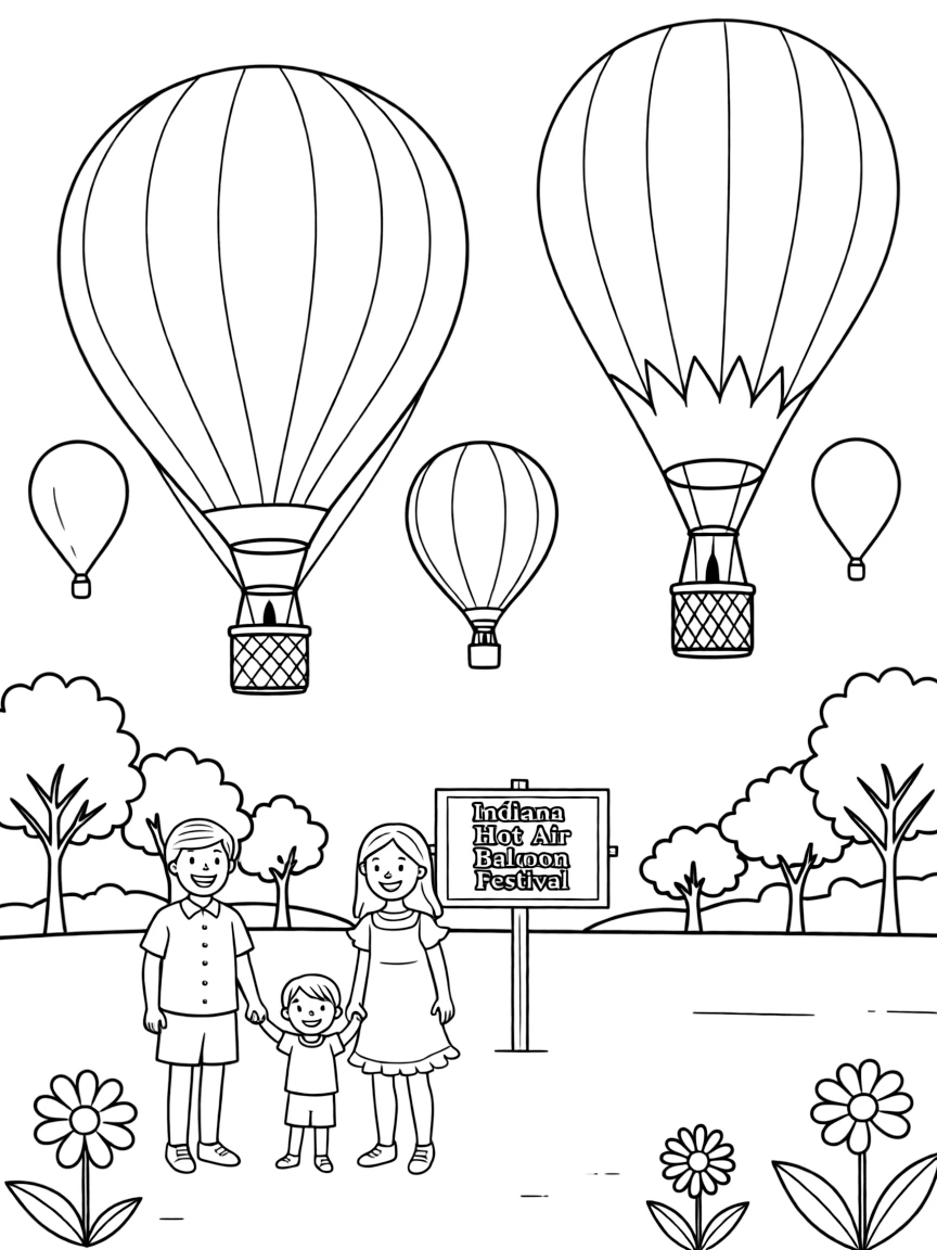 (Indiana) Hot air balloons at a festival in Indiana