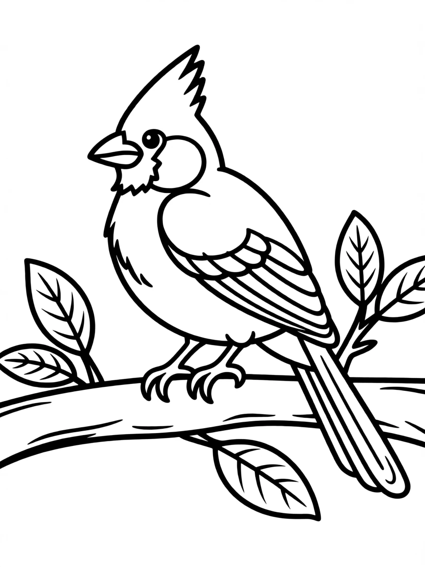 (Indiana) A red cardinal perched on a tree branch