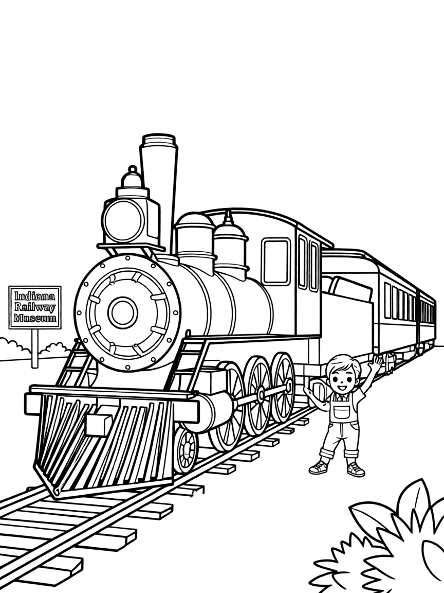 (Indiana) A vintage train at Indiana Railway Museum