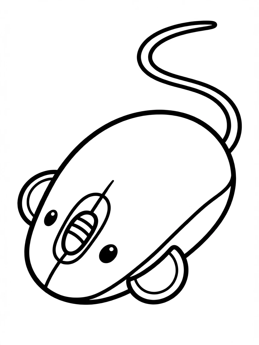 line drawing of a computer mouse