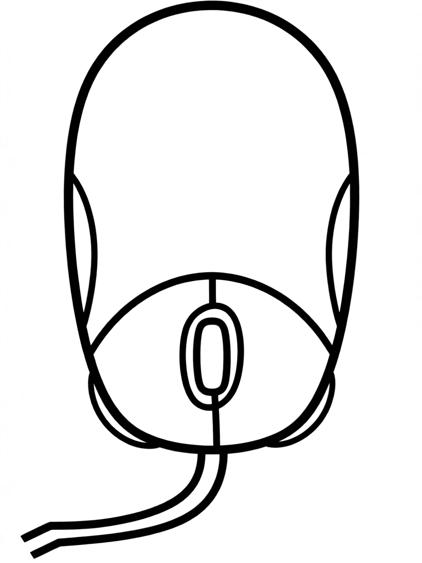 line drawing of a computer mouse