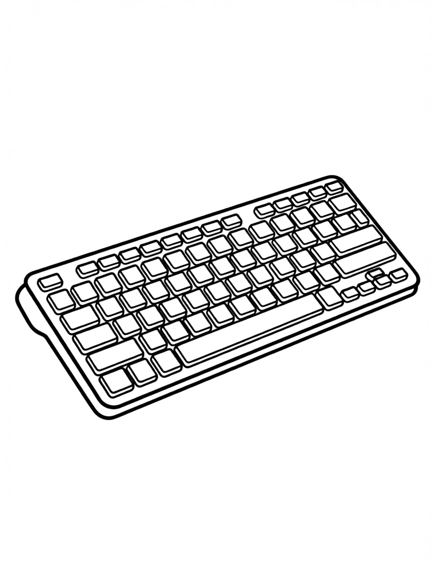 line drawing of a computer keyboard
