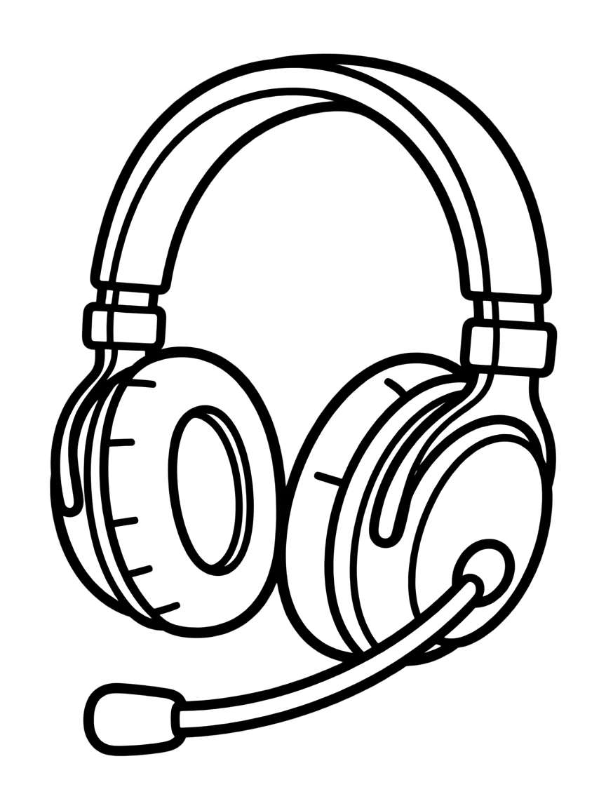line drawing of a headset