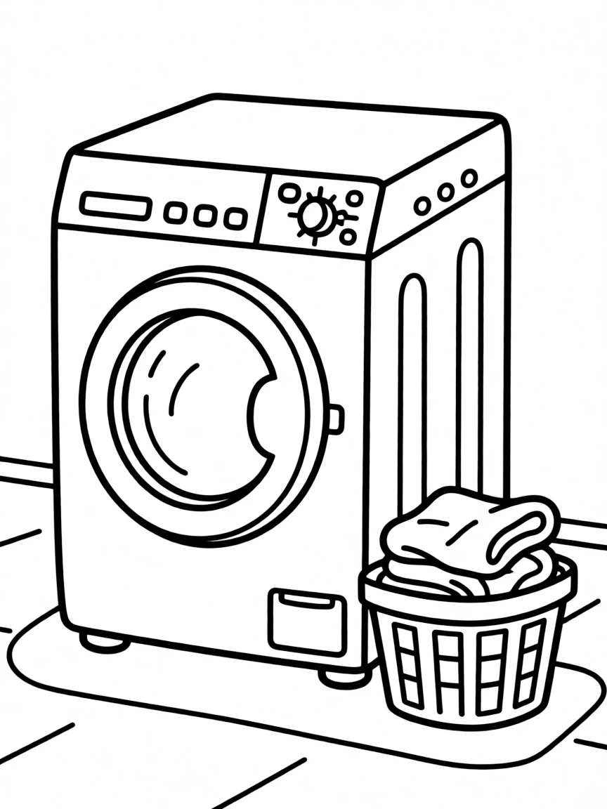 line drawing of a washer