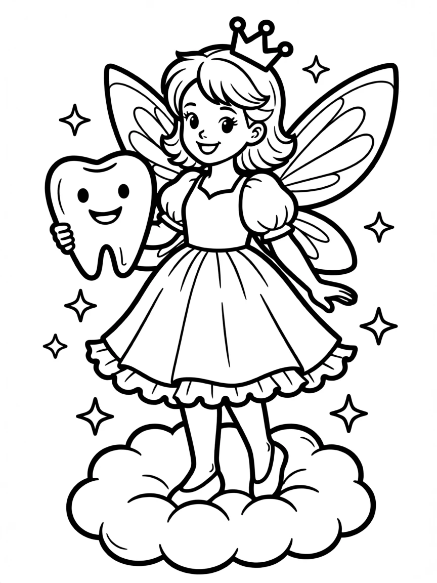 Tooth fairy carries a tooth