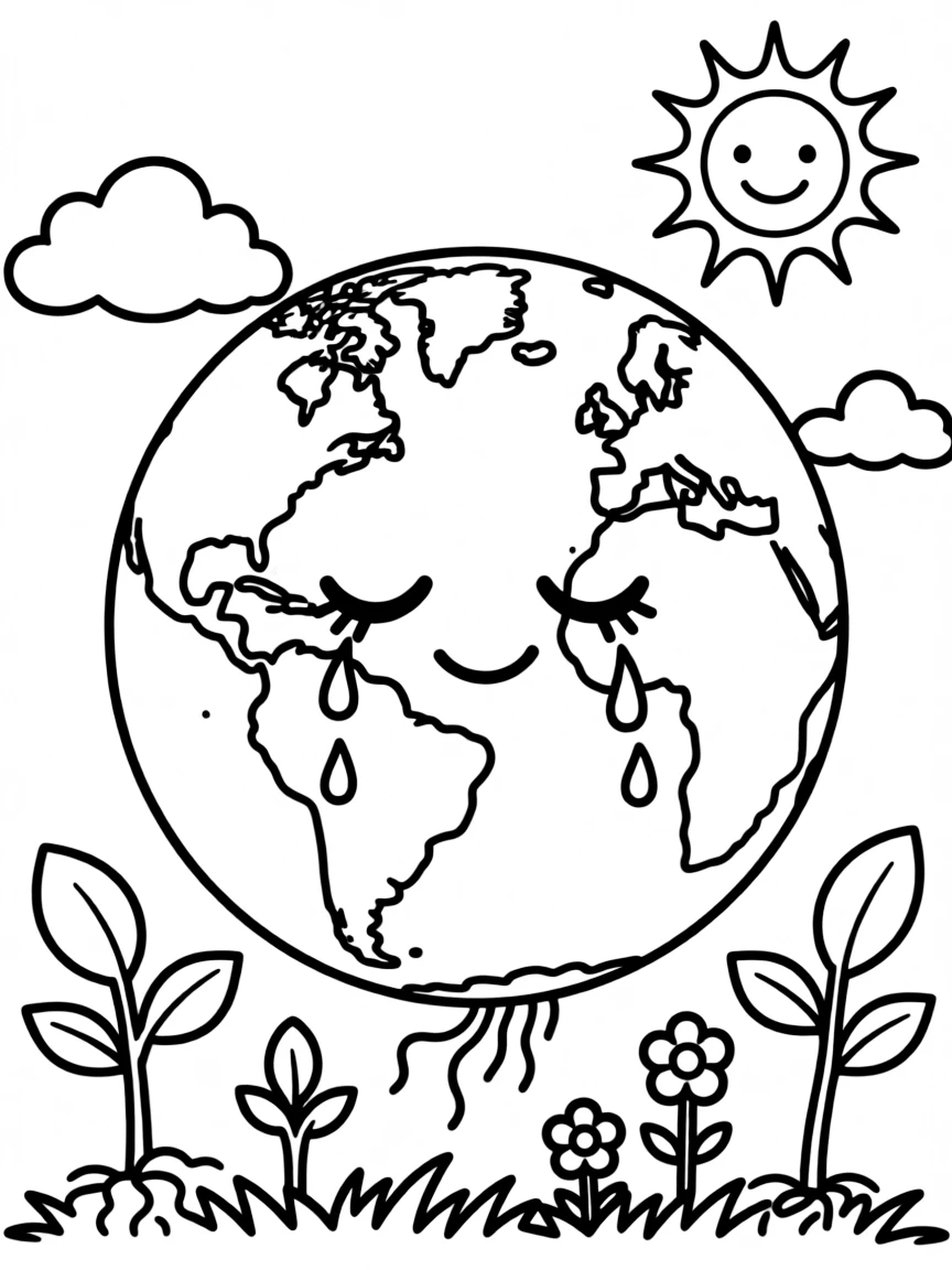 The earth is crying with tears.