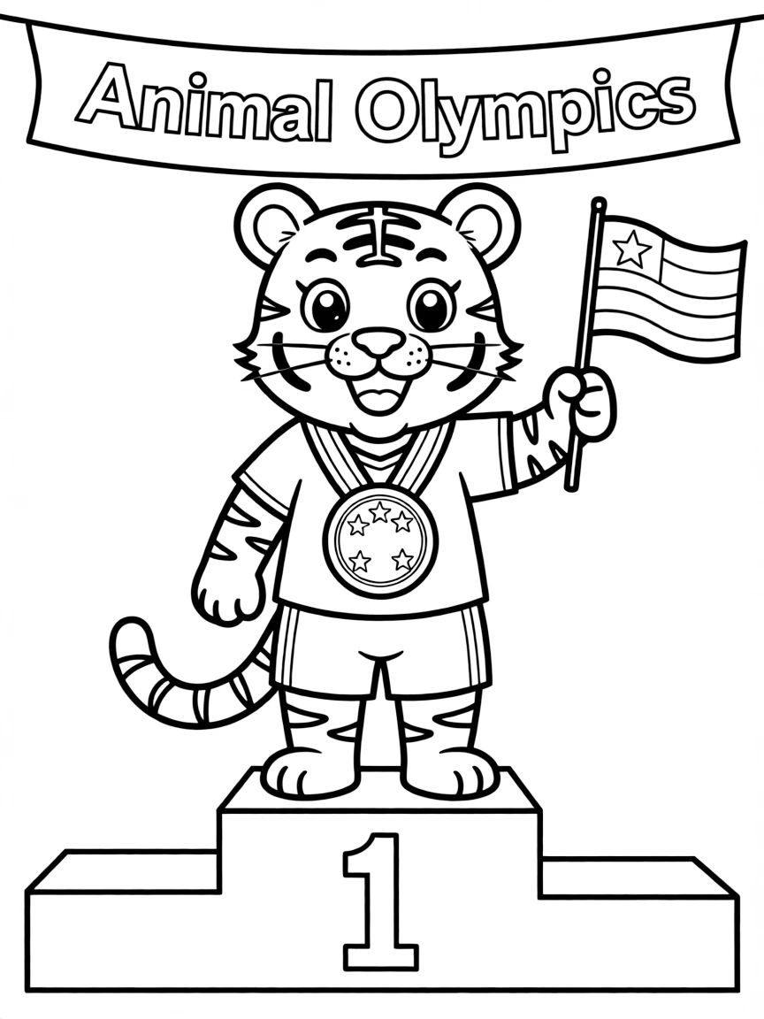 A cute tiger wins Animal Olympics gold medal