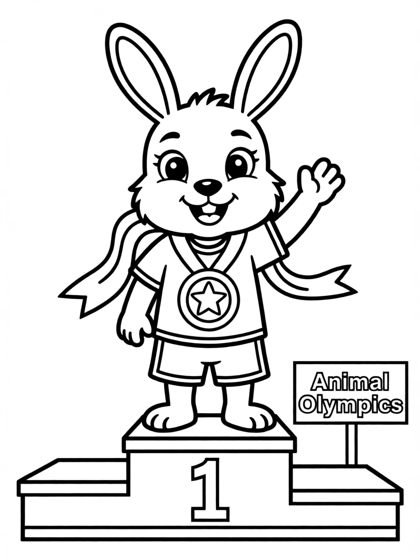 A cute bunny wins Animal Olympics gold medal