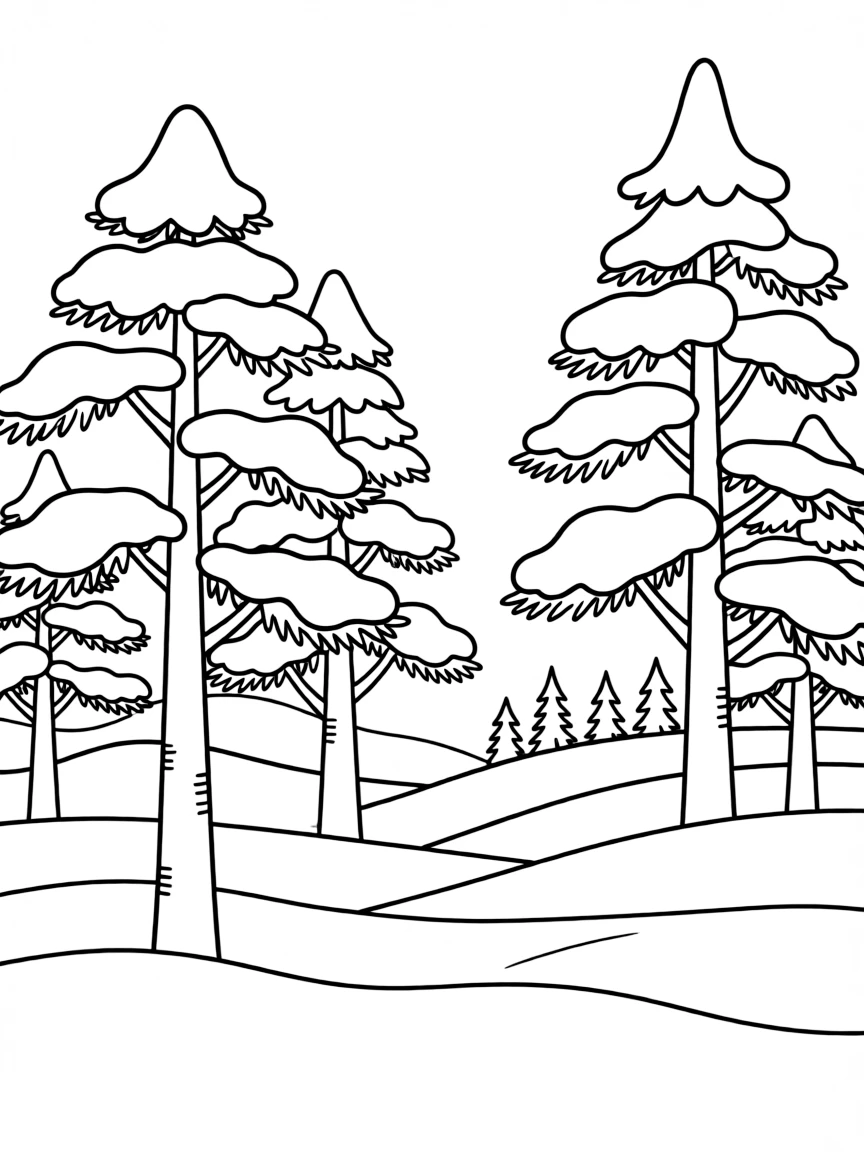 (Minnesota) A snowy pine forest in northern Minnesota