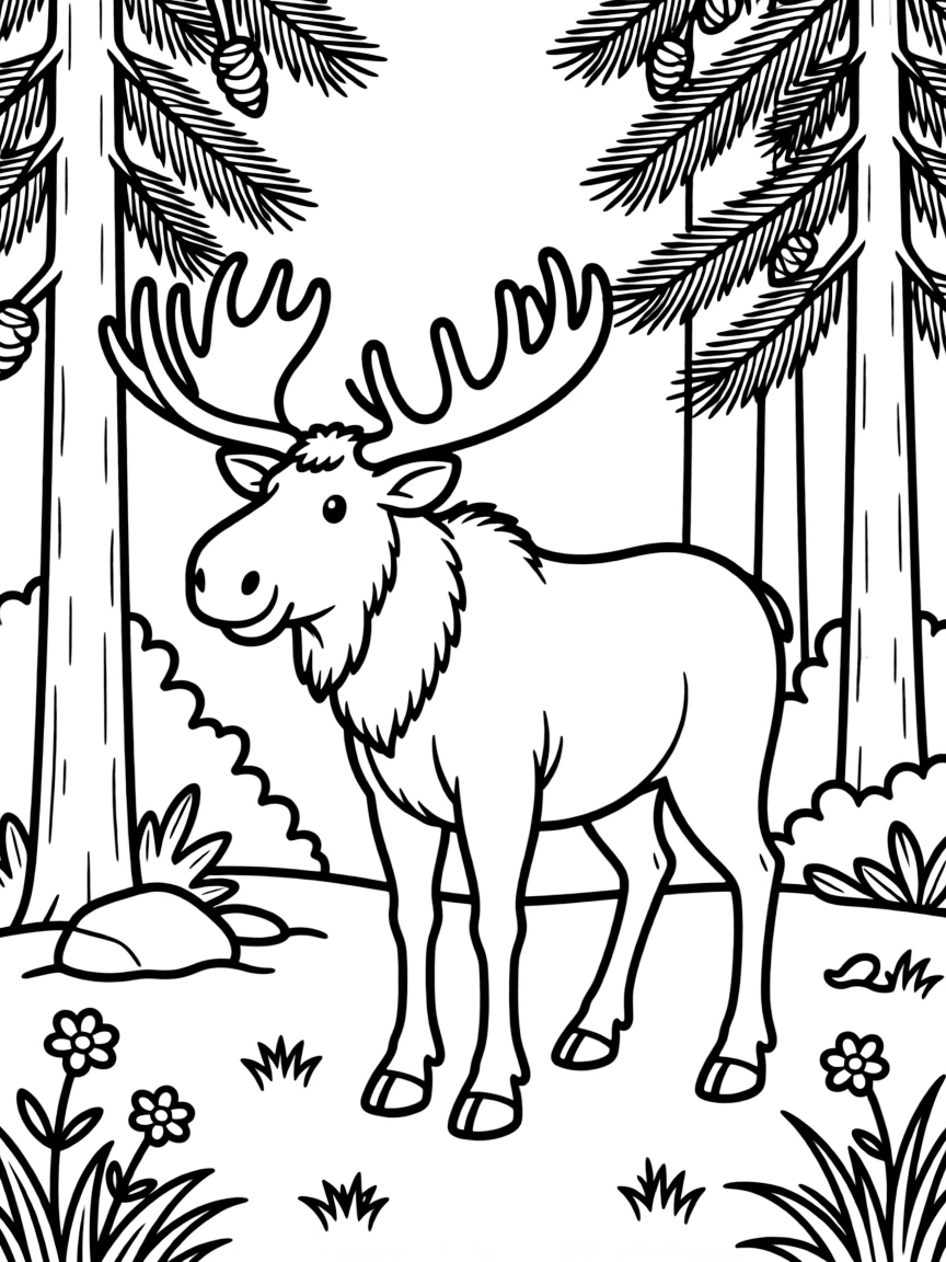 (Minnesota) A moose in a northern forest