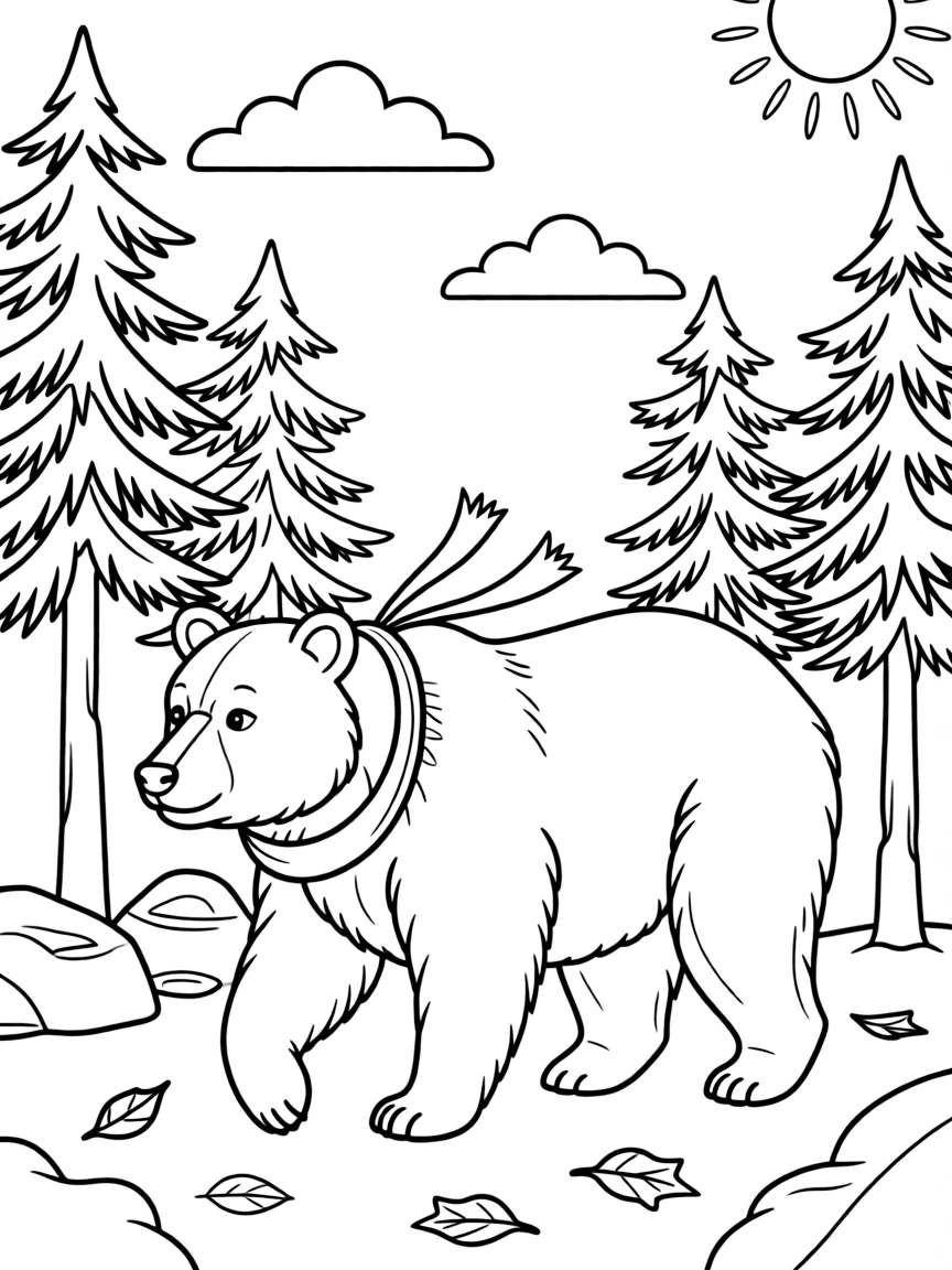 (Minnesota) Black bear walking in the forest